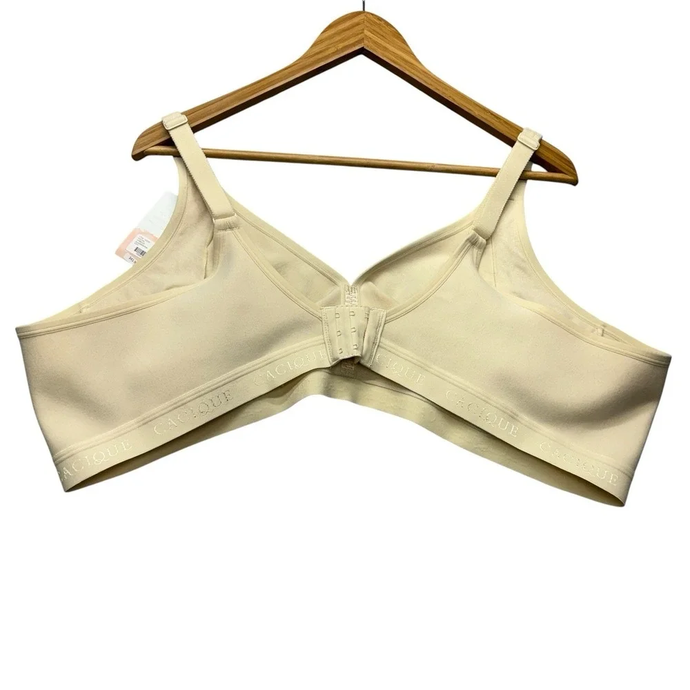Cacique Womens Bra 52C Beige Unlined Full Coverage No Wire Wireless